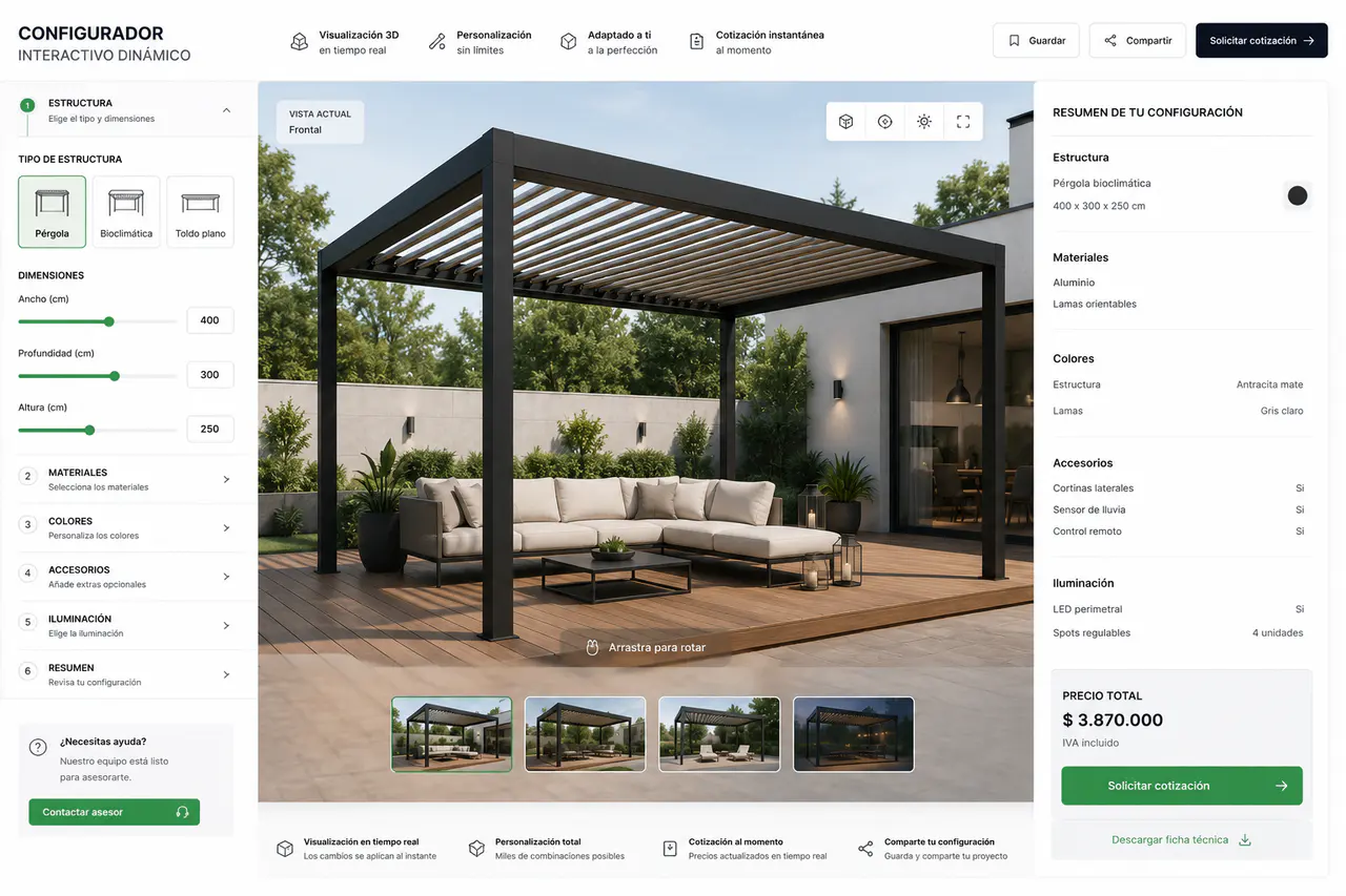 Configuradores 3D interactivos
