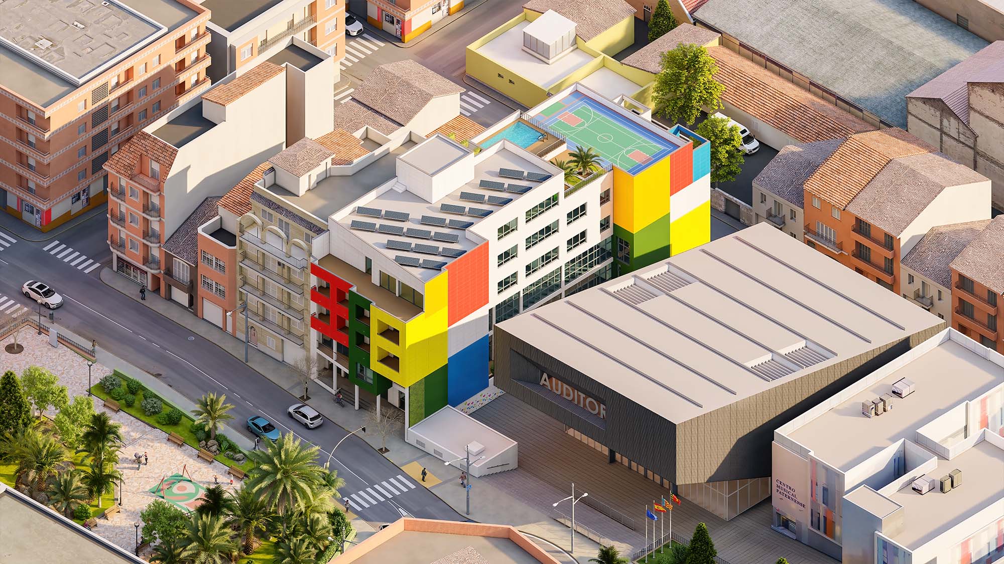 Espacio comercial render